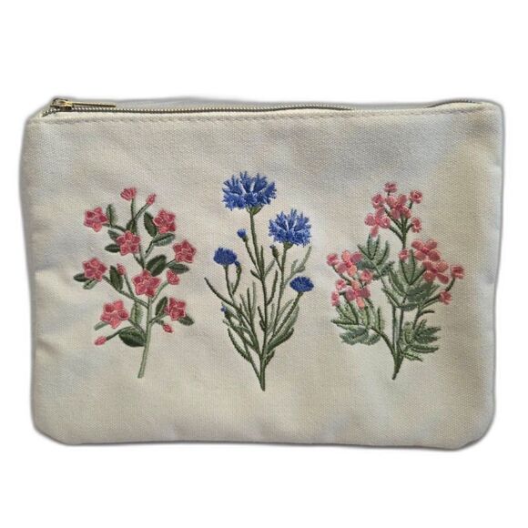 Lady Jayne Handbags - Lady Jayne Wildflowers Embroidered Canvas Accessory Bag